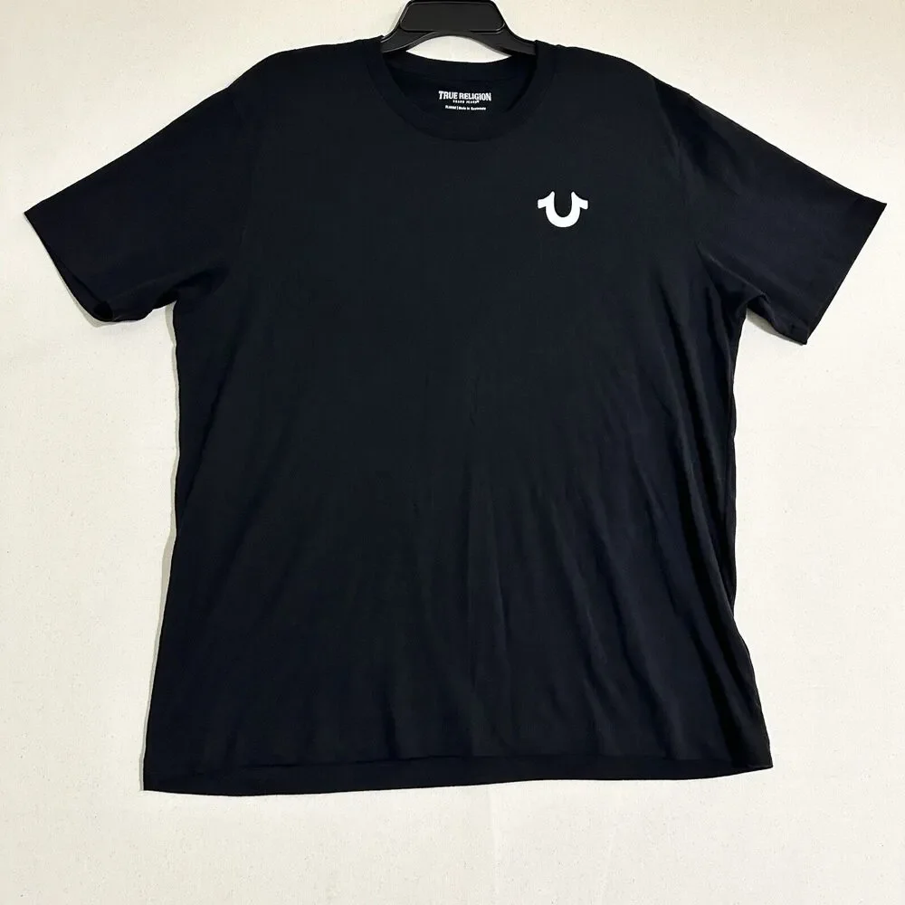True Religion Mens Short Sleeve Shirt Buddha Tee Black XL